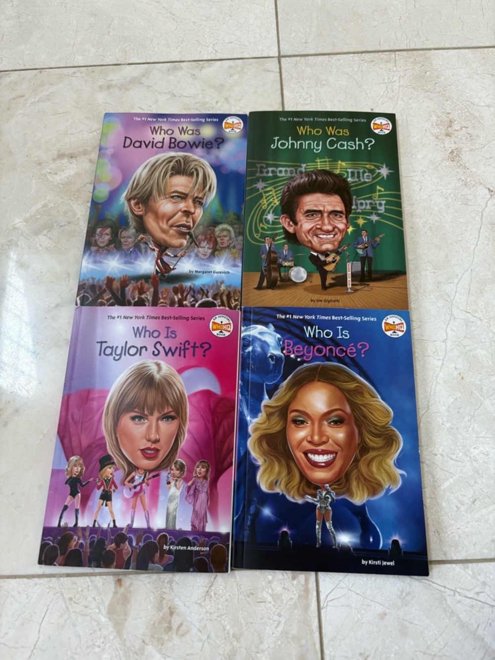 Set of 4 "Who Was/Is" Celebrity Biography Books - Colorful Covers